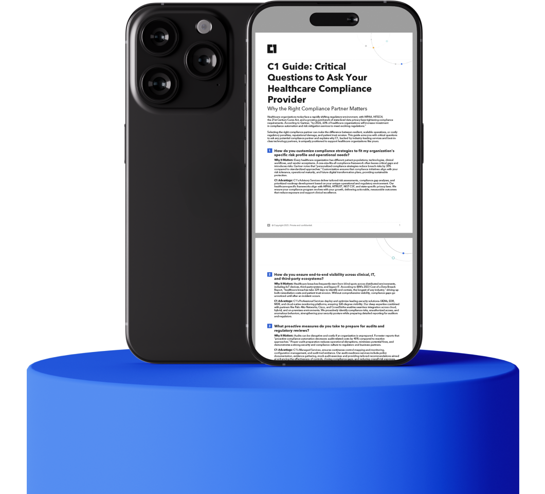 C1_Critical_Questions_to_Ask_Your_Healthcare_Compliance_Partner_Guide_Mockup