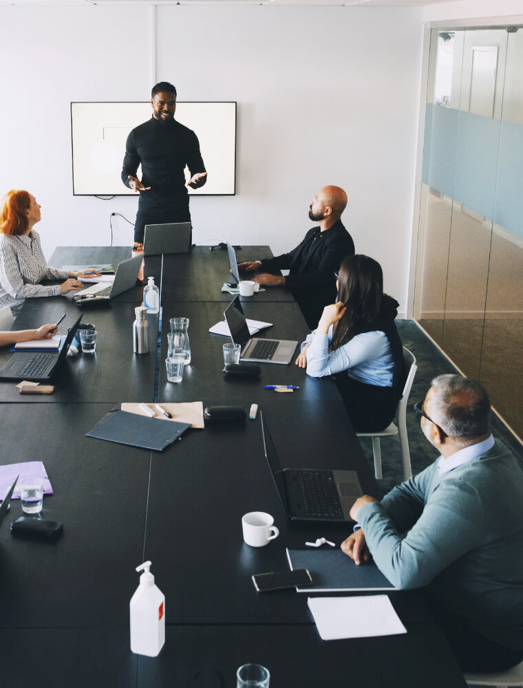 Man delivering a presentation